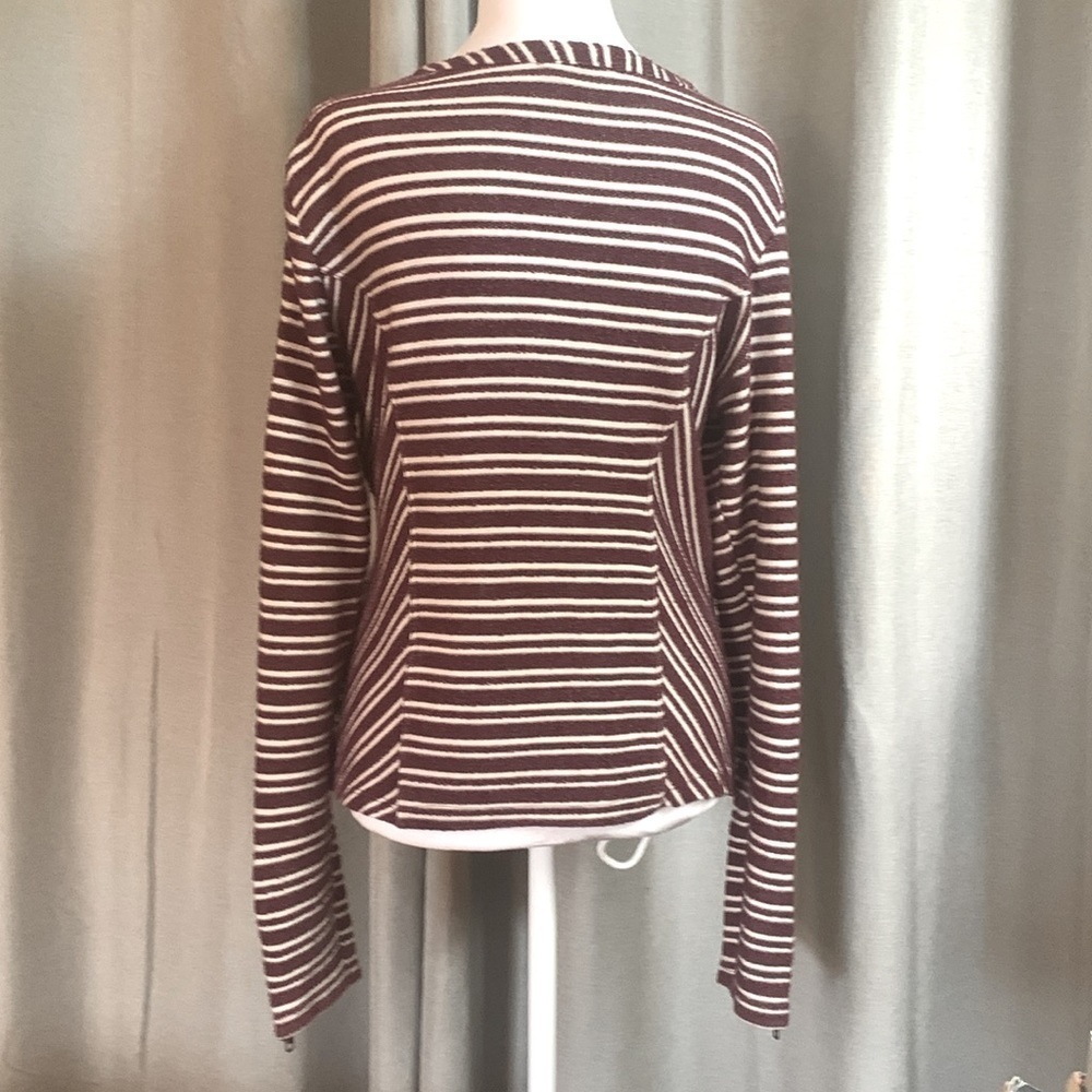 Lucky Brand Striped Jacket With Asymmetrical Zipper Size Medium - Picture 4 of 14